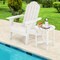 18 Inch Set of 2 Round Outdoor Adirondack Side Tables with Slatted Design and X-Shaped Structure
